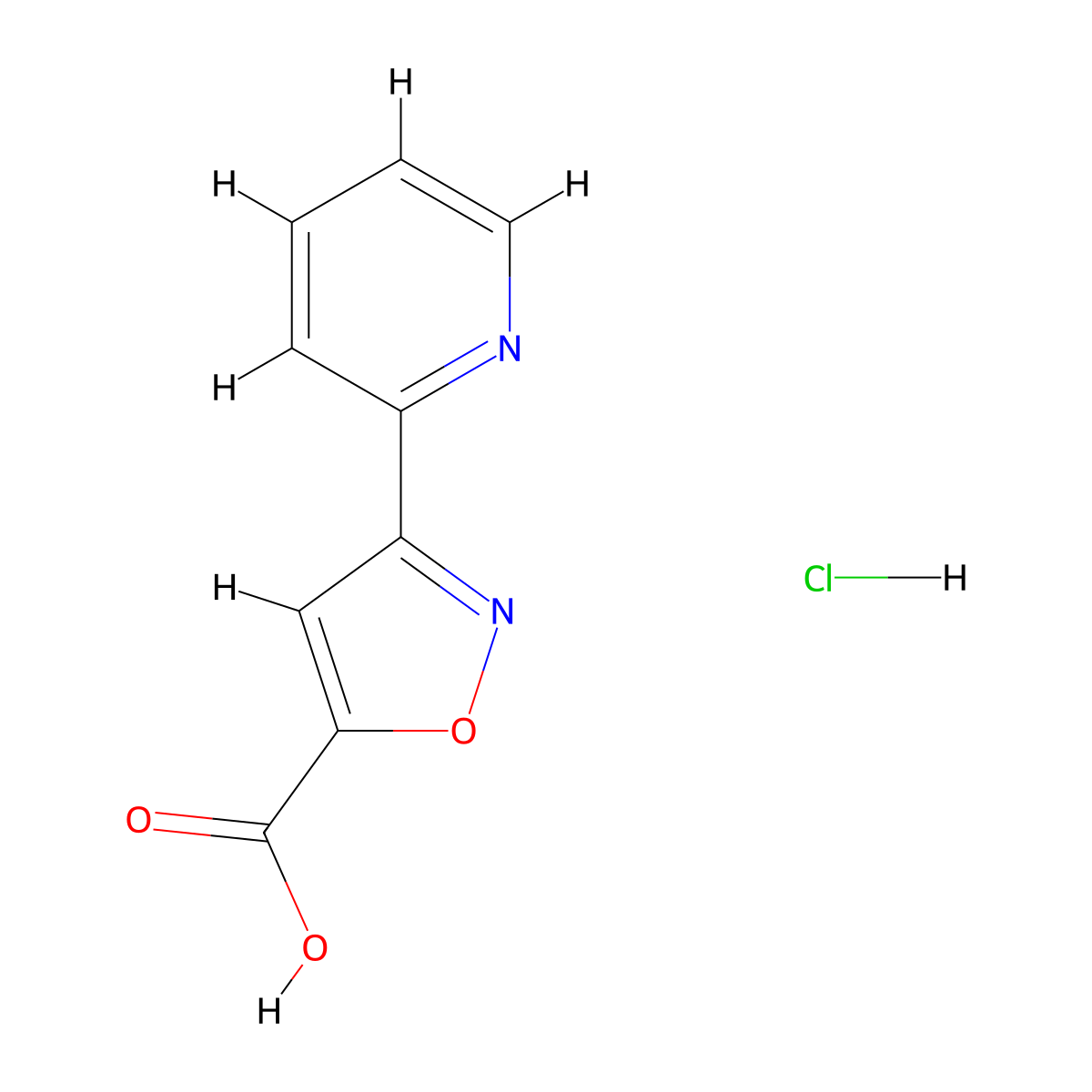 3-(Pyridin-2-yl)-1,2-oxazole-5-carboxylic acid hydrochloride molecular structure, CAS 1354962-50-7