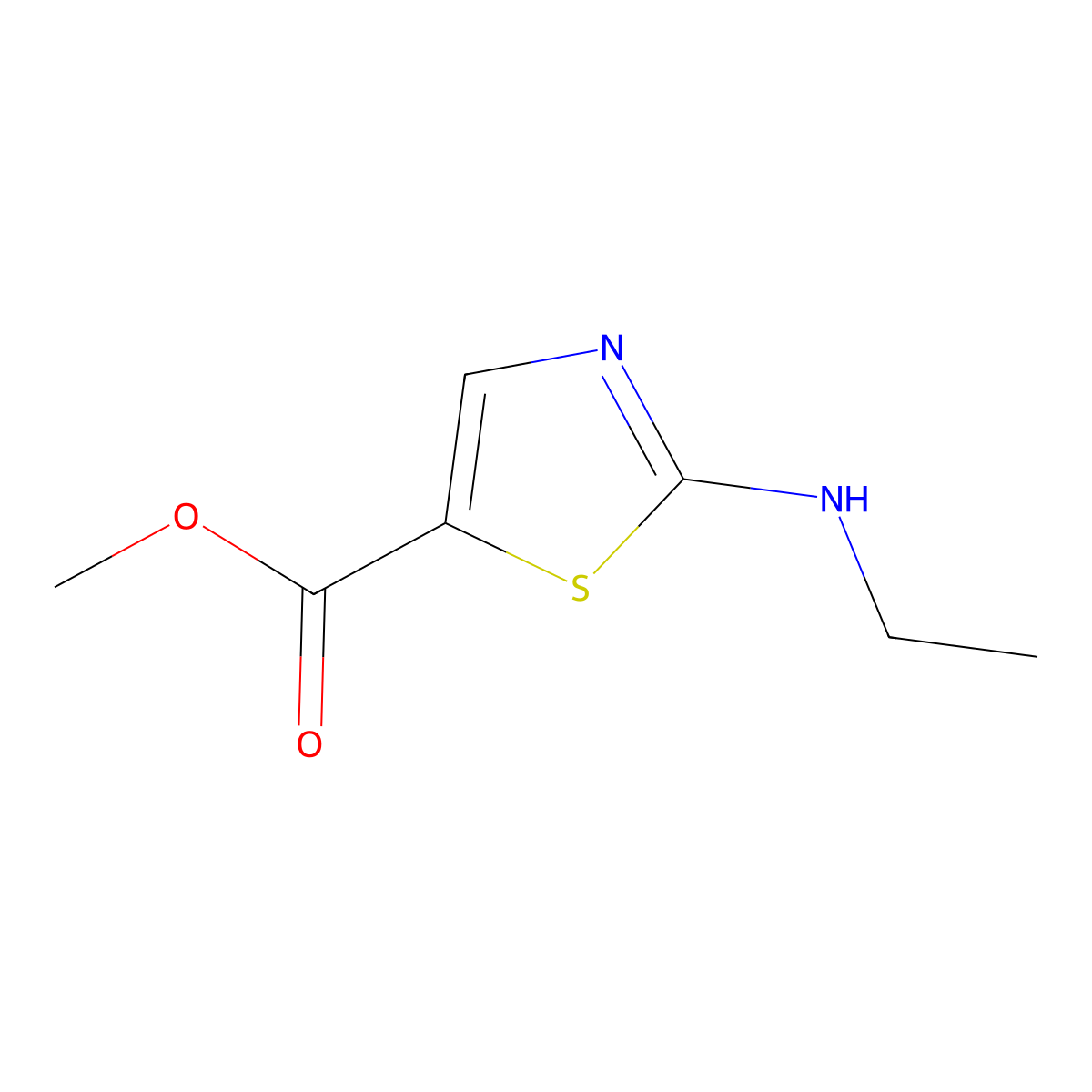 Methyl 2-(ethylamino)-1,3-thiazole-5-carboxylate molecular structure, CAS 1354962-55-2