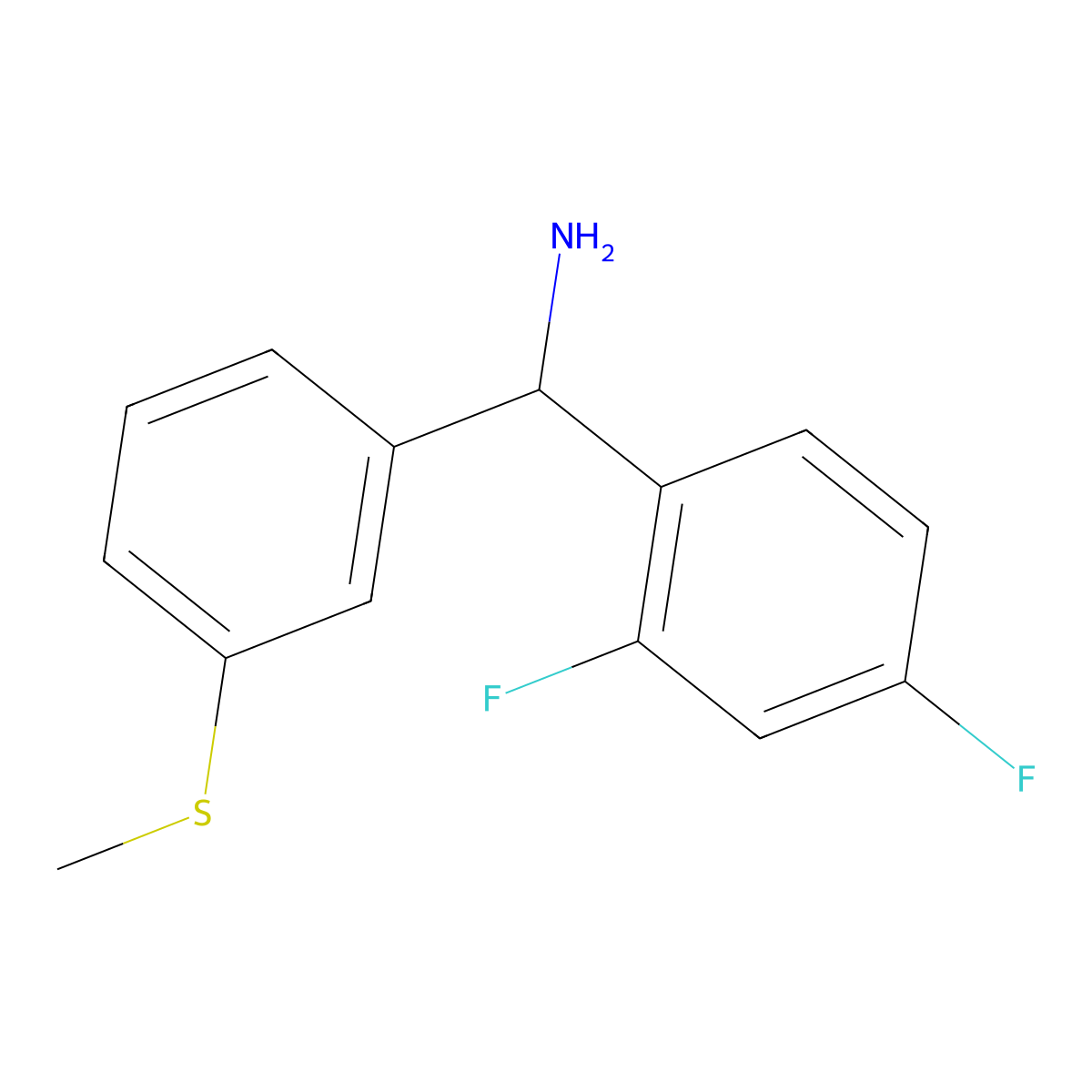 (2,4-Difluorophenyl)[3-(methylsulfanyl)phenyl]methanamine molecular structure, CAS 1354962-60-9