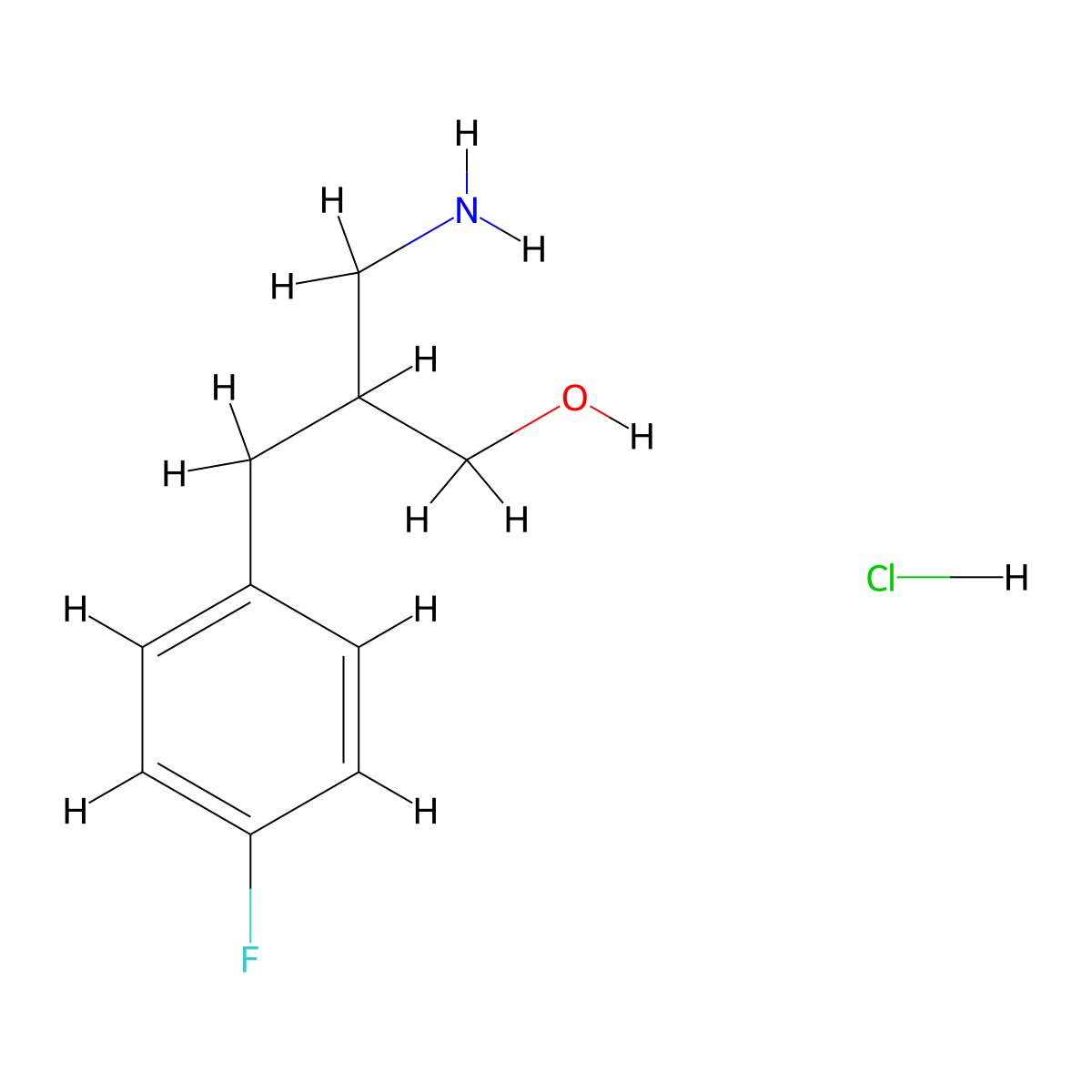 3-Amino-2-[(4-fluorophenyl)methyl]propan-1-ol hydrochloride molecular structure, CAS 1354962-61-0