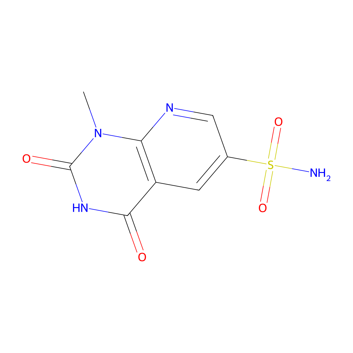 1-methyl-2,4-dioxo-1H,2H,3H,4H-pyrido[2,3-d]pyrimidine-6-sulfonamide molecular structure, CAS 1354962-63-2