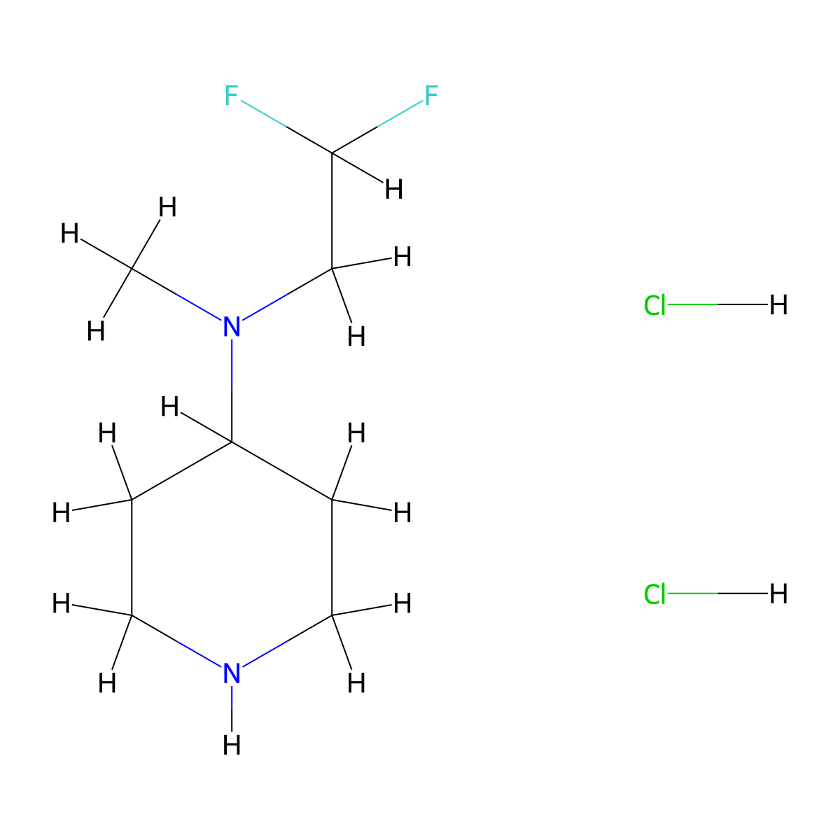 N-(2,2-difluoroethyl)-N-methylpiperidin-4-amine dihydrochloride molecular structure, CAS 1354962-65-4