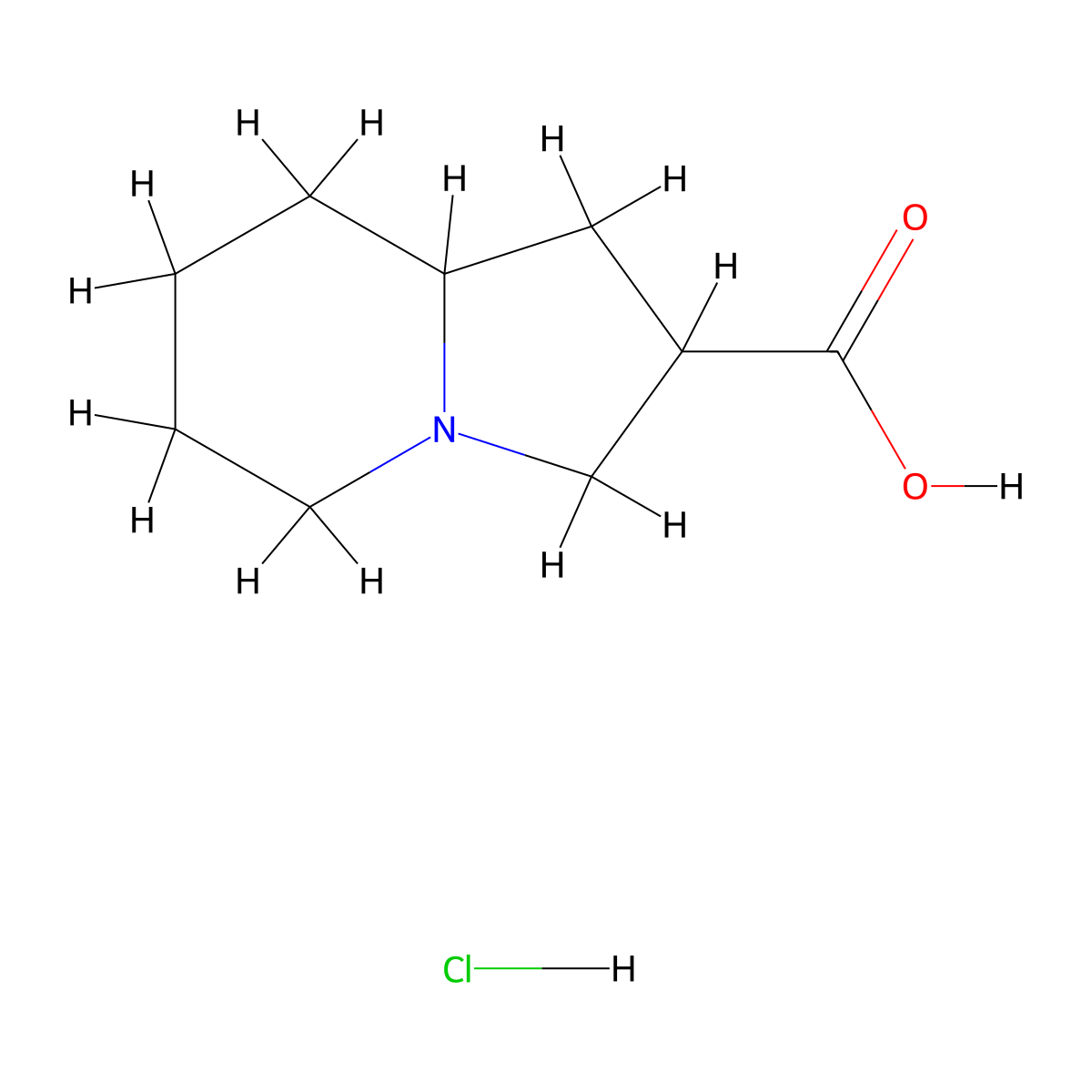 Octahydroindolizine-2-carboxylic acid hydrochloride molecular structure, CAS 1354962-73-4