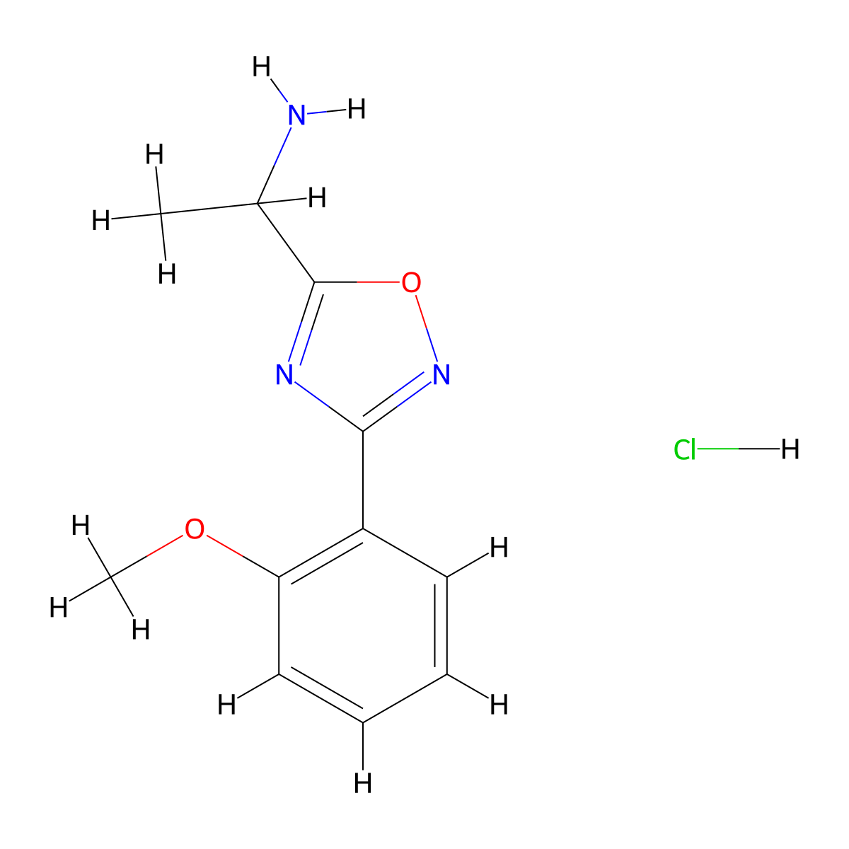 1-[3-(2-Methoxyphenyl)-1,2,4-oxadiazol-5-yl]ethan-1-amine hydrochloride molecular structure, CAS 1354962-91-6