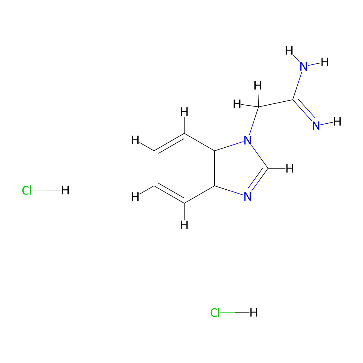 2-(1H-1,3-benzodiazol-1-yl)ethanimidamide dihydrochloride molecular structure, CAS 1354962-94-9