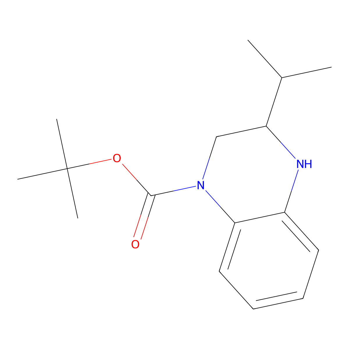 tert-butyl 3-isopropyl-3,4-dihydroquinoxaline-1(2H)-carboxylate molecular structure, CAS 1354963-06-6
