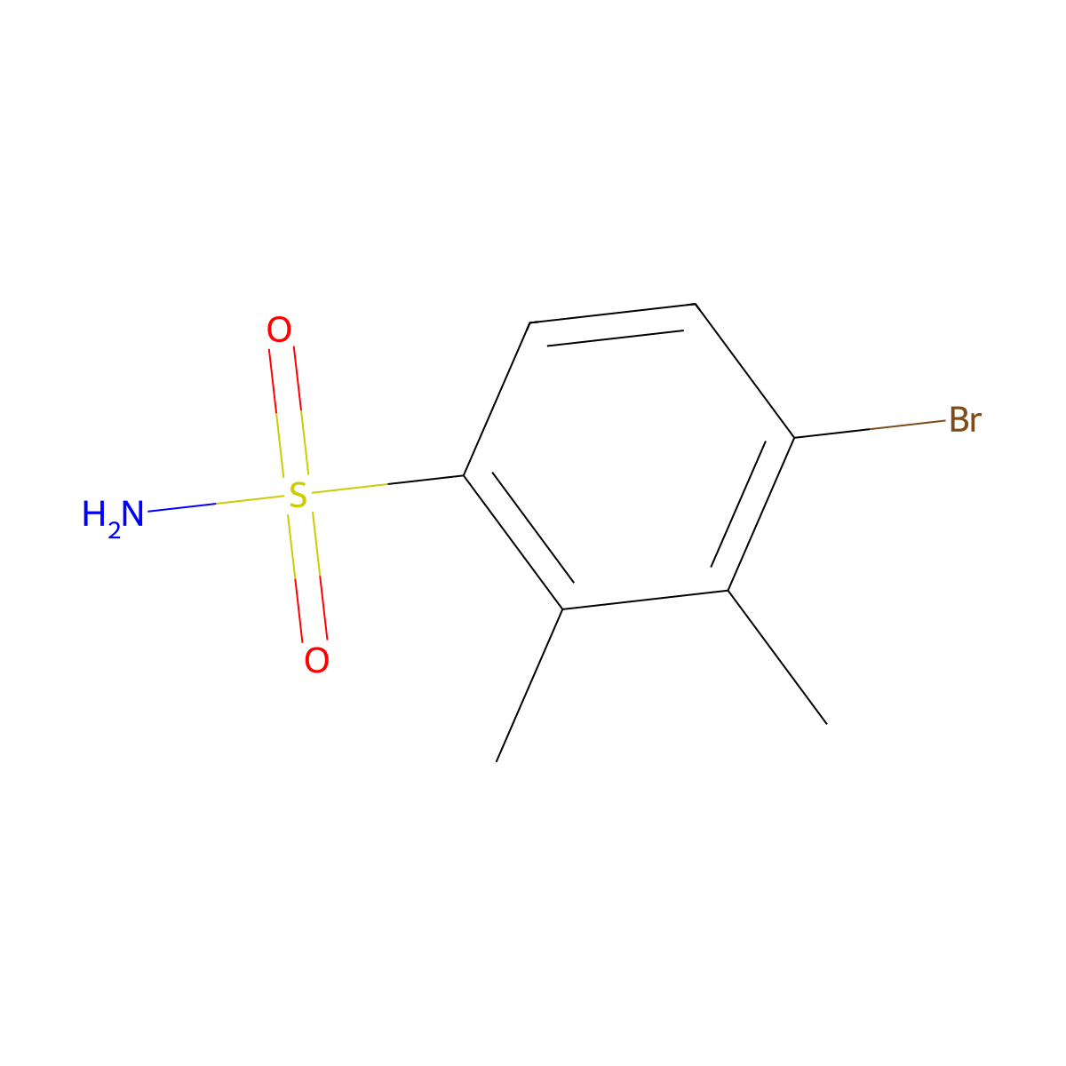 4-Bromo-2,3-dimethylbenzene-1-sulfonamide molecular structure, CAS 1354963-11-3