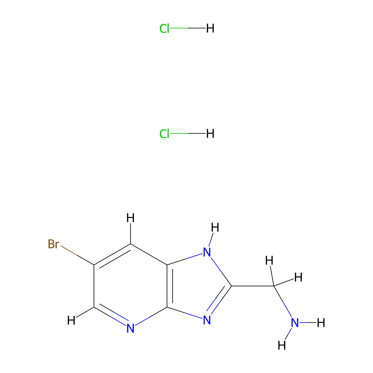 {6-bromo-1H-imidazo[4,5-b]pyridin-2-yl}methanamine dihydrochloride molecular structure, CAS 1354963-16-8