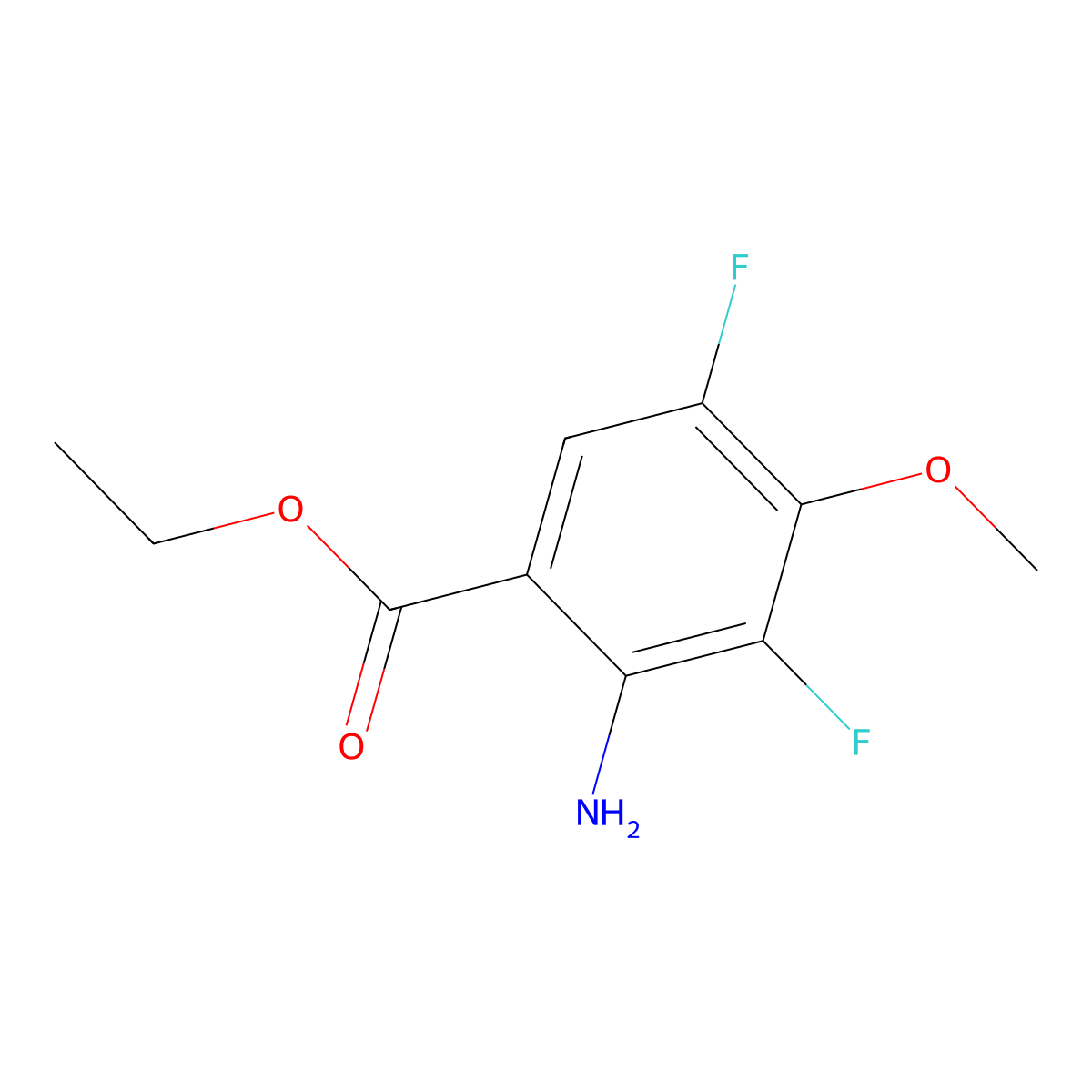 Ethyl 2-amino-3,5-difluoro-4-methoxybenzoate molecular structure, CAS 1354963-20-4