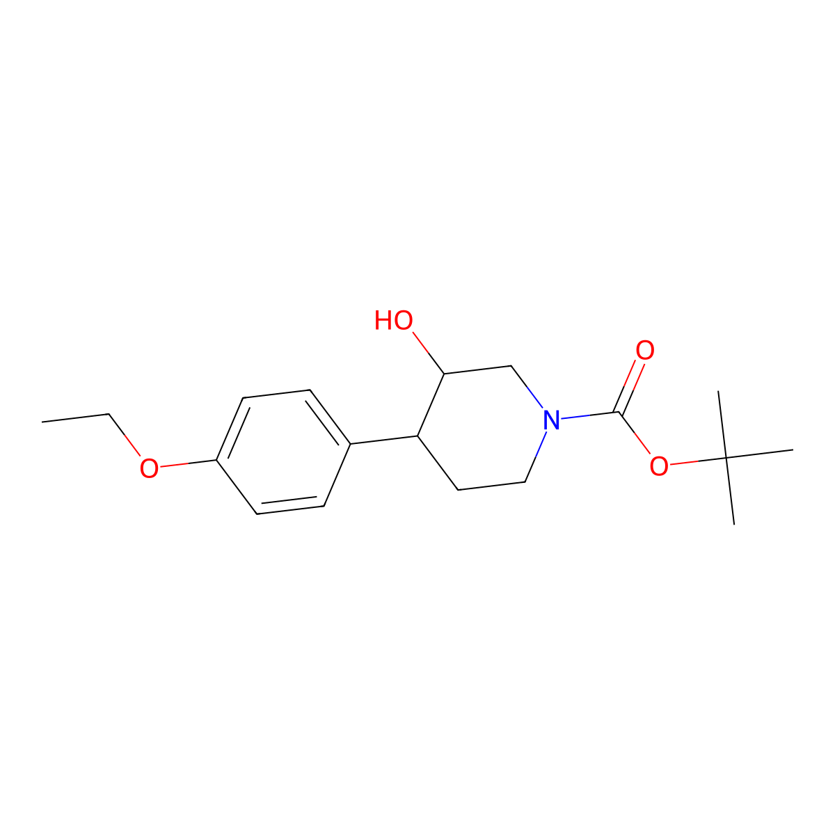 Tert-butyl 4-(4-ethoxyphenyl)-3-hydroxypiperidine-1-carboxylate molecular structure, CAS 1354963-21-5