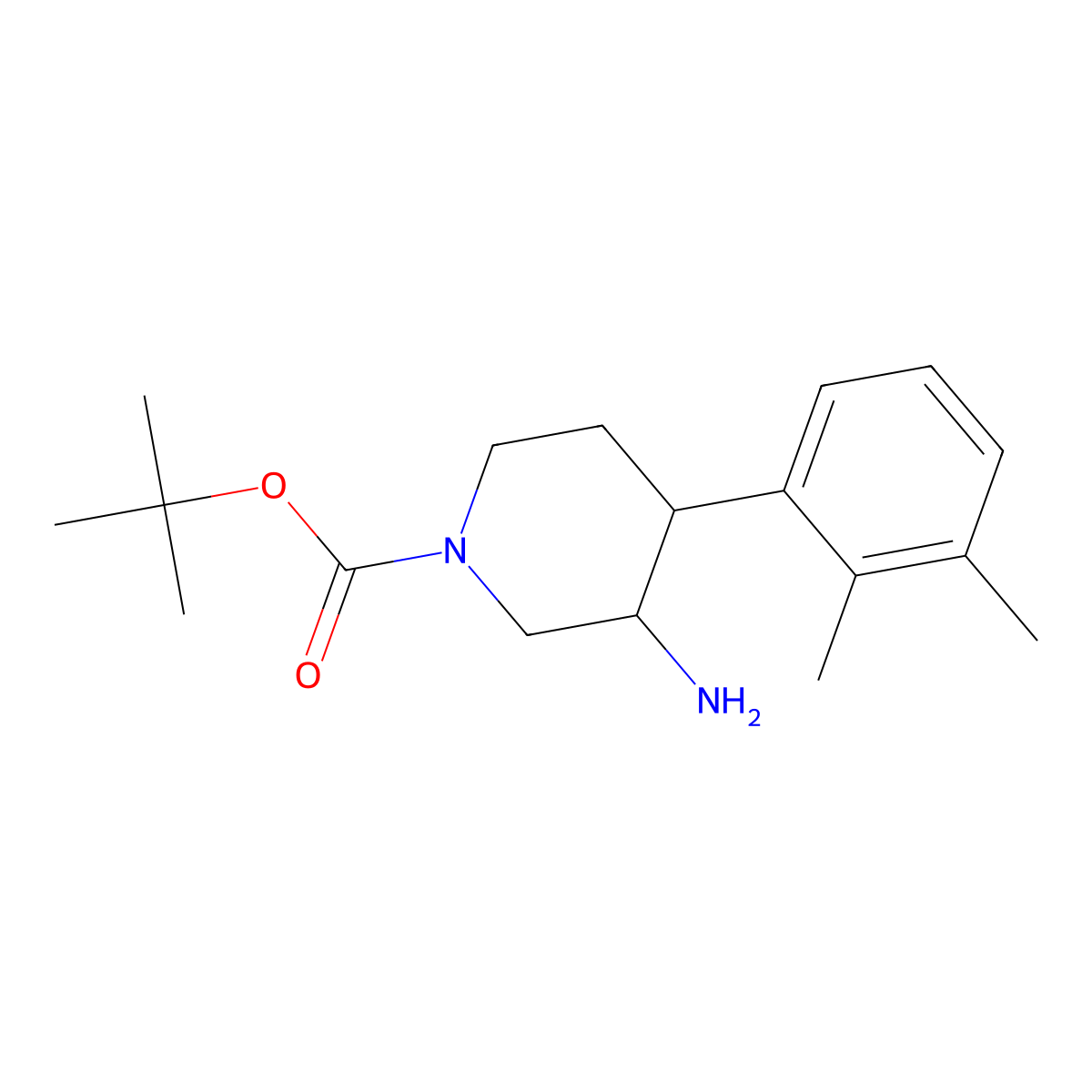 Tert-butyl 3-amino-4-(2,3-dimethylphenyl)piperidine-1-carboxylate molecular structure, CAS 1354963-23-7