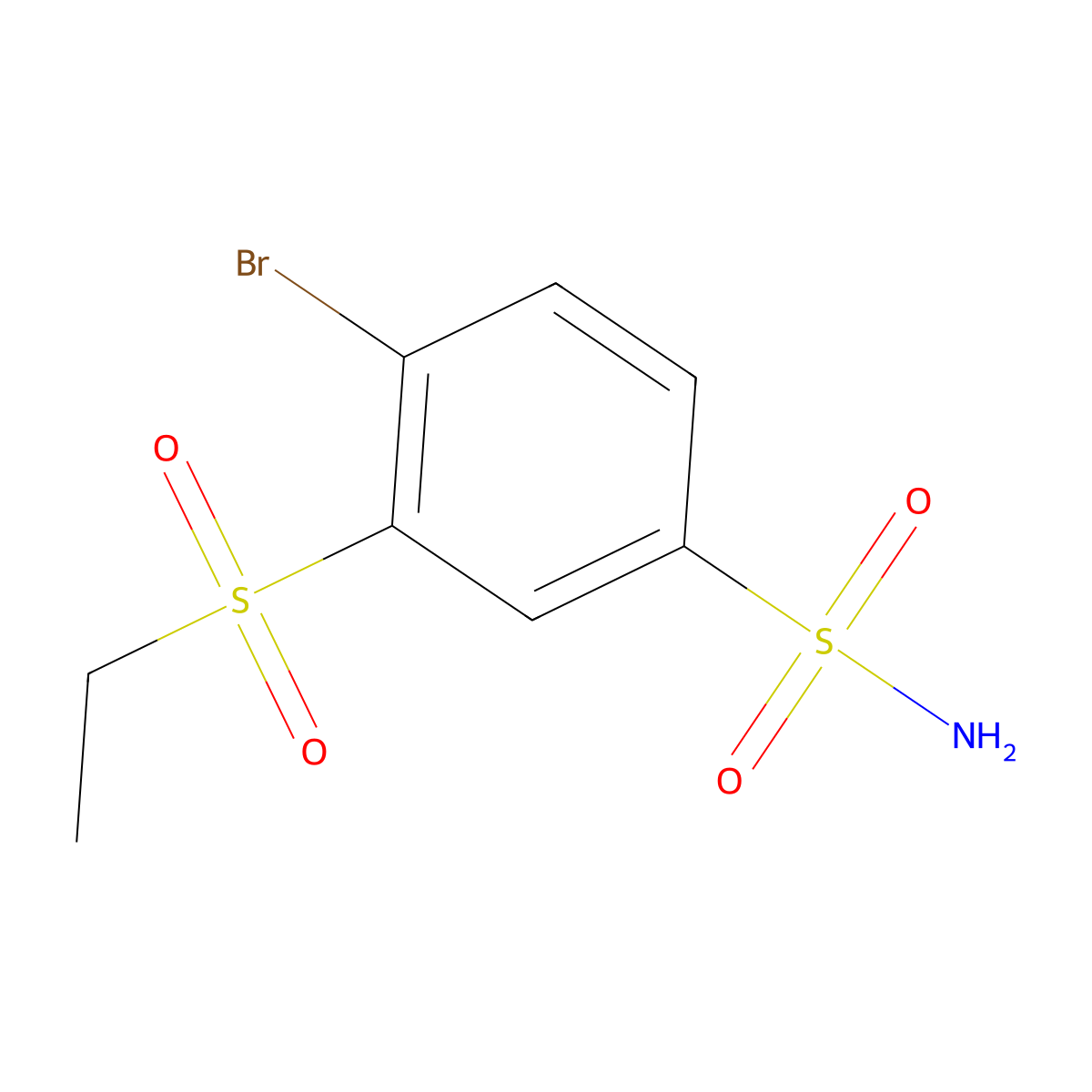 4-Bromo-3-(ethanesulfonyl)benzene-1-sulfonamide molecular structure, CAS 1354963-25-9