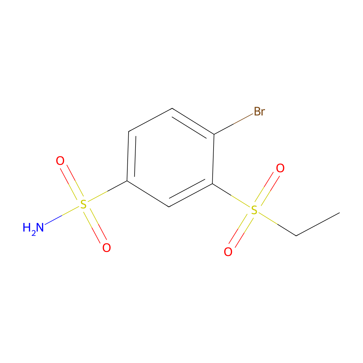 4-Bromo-3-(ethanesulfonyl)benzene-1-sulfonamide molecular structure, CAS 1354963-25-9