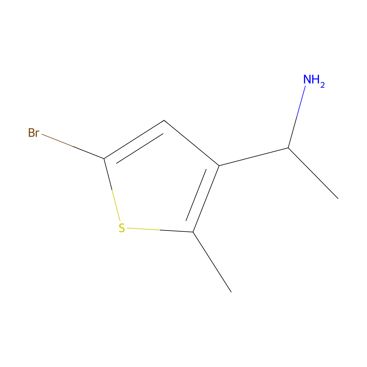 1-(5-Bromo-2-methylthiophen-3-yl)ethan-1-amine molecular structure, CAS 1354963-27-1