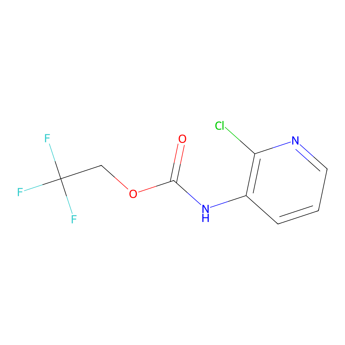 2,2,2-trifluoroethyl N-(2-chloropyridin-3-yl)carbamate molecular structure, CAS 1354963-28-2