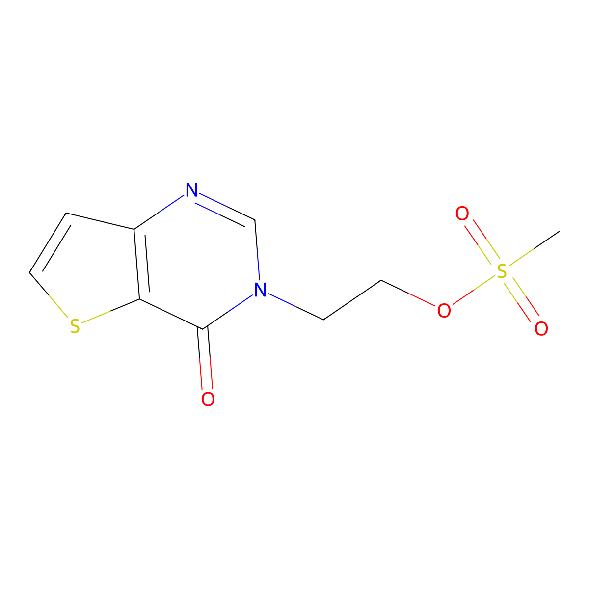 2-{4-oxo-3H,4H-thieno[3,2-d]pyrimidin-3-yl}ethyl methanesulfonate molecular structure, CAS 1354963-32-8