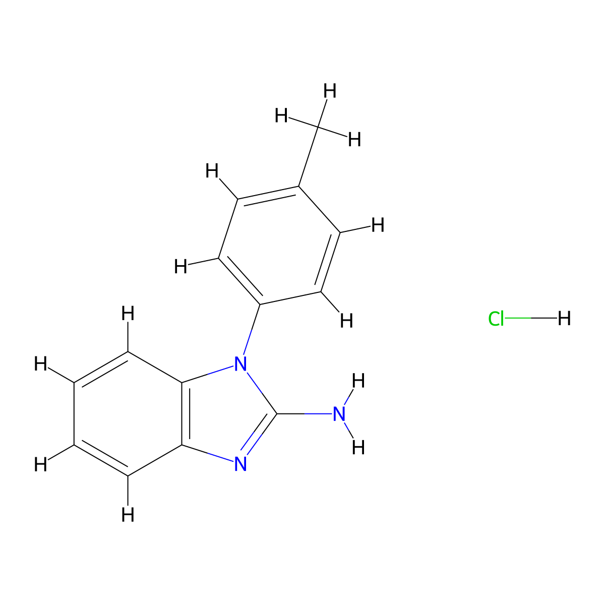 1-(4-methylphenyl)-1H-1,3-benzodiazol-2-amine hydrochloride molecular structure, CAS 1354963-37-3