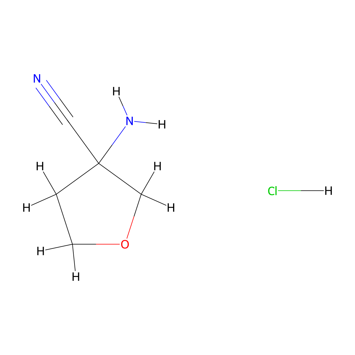 3-Aminooxolane-3-carbonitrile hydrochloride molecular structure, CAS 1354963-38-4