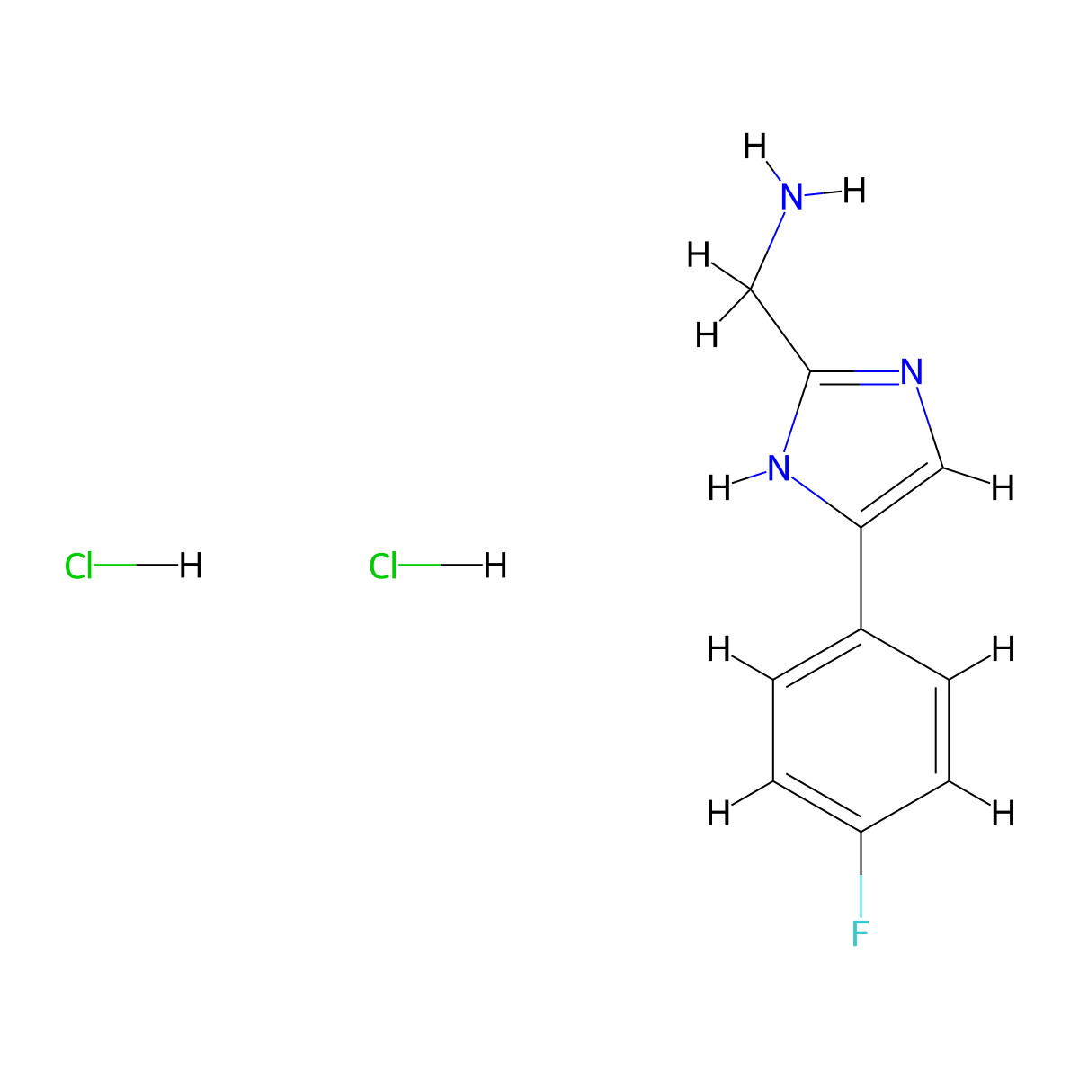 (4-(4-fluorophenyl)-1H-imidazol-2-yl)methanamine dihydrochloride molecular structure, CAS 1354963-40-8