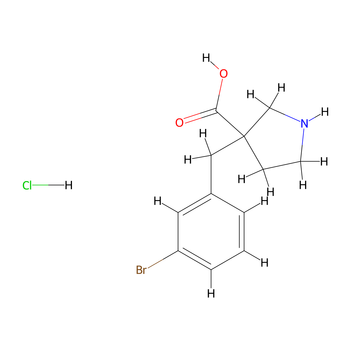 3-[(3-Bromophenyl)methyl]pyrrolidine-3-carboxylic acid hydrochloride molecular structure, CAS 1354963-41-9