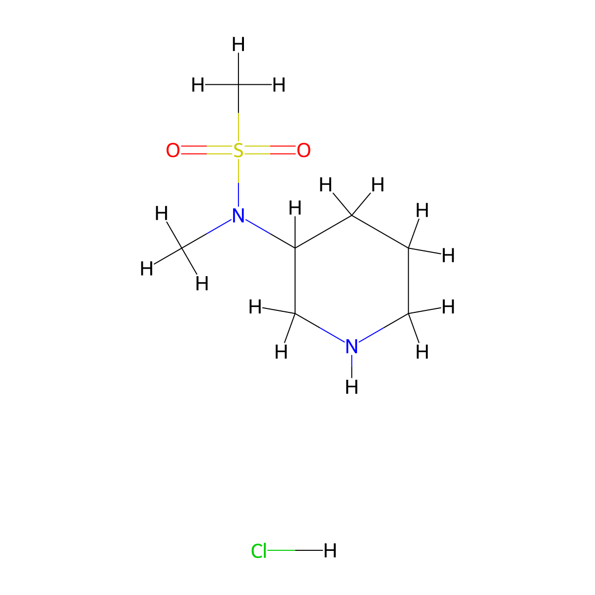 N-methyl-N-(piperidin-3-yl)methanesulfonamide hydrochloride molecular structure, CAS 1354963-42-0