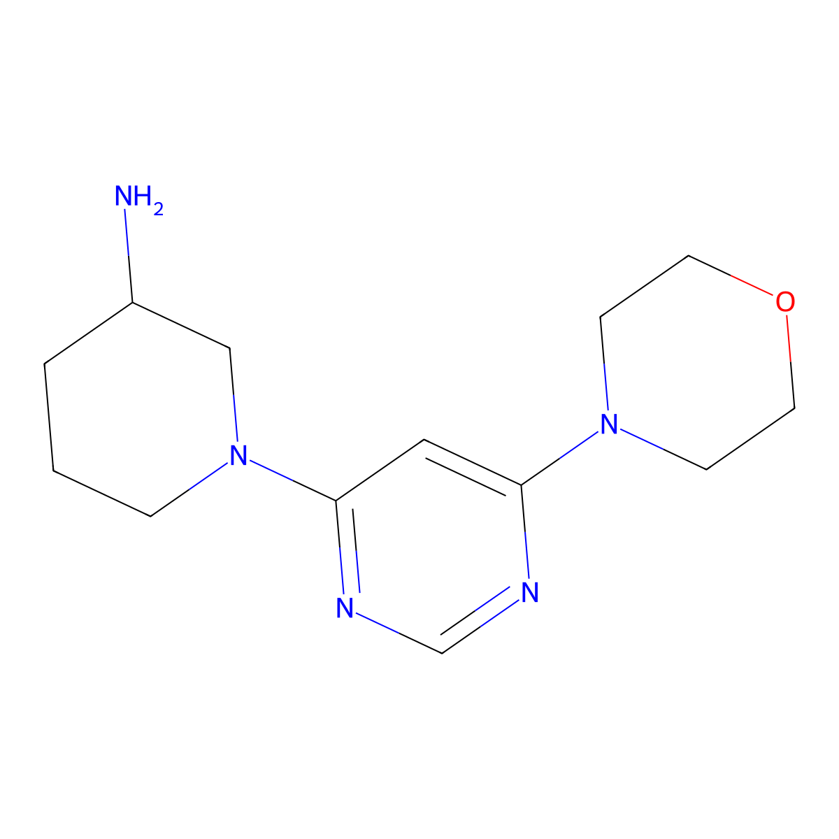 1-[6-(Morpholin-4-yl)pyrimidin-4-yl]piperidin-3-amine molecular structure, CAS 1354963-45-3