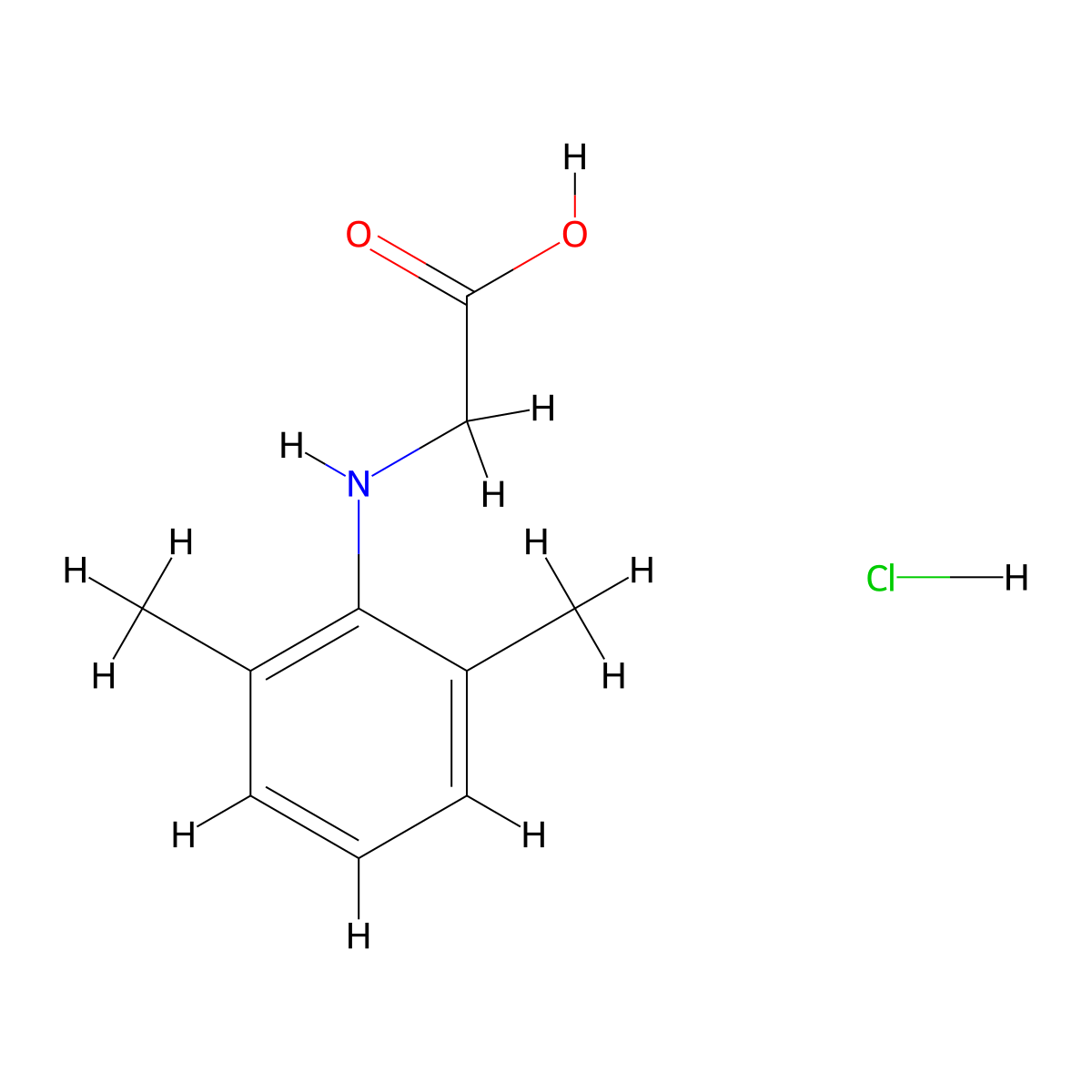 2-[(2,6-Dimethylphenyl)amino]acetic acid hydrochloride molecular structure, CAS 1354963-53-3