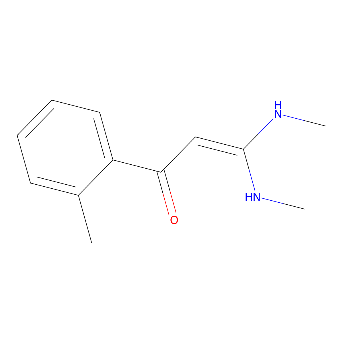 3,3-Bis(methylamino)-1-(2-methylphenyl)prop-2-en-1-one molecular structure, CAS 1354963-60-2