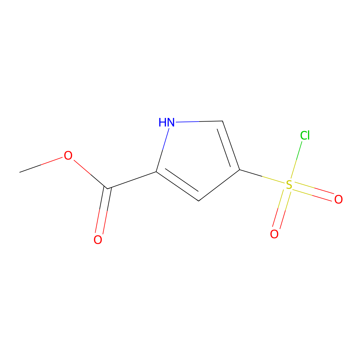 methyl 4-(chlorosulfonyl)-1H-pyrrole-2-carboxylate molecular structure, CAS 1354963-62-4