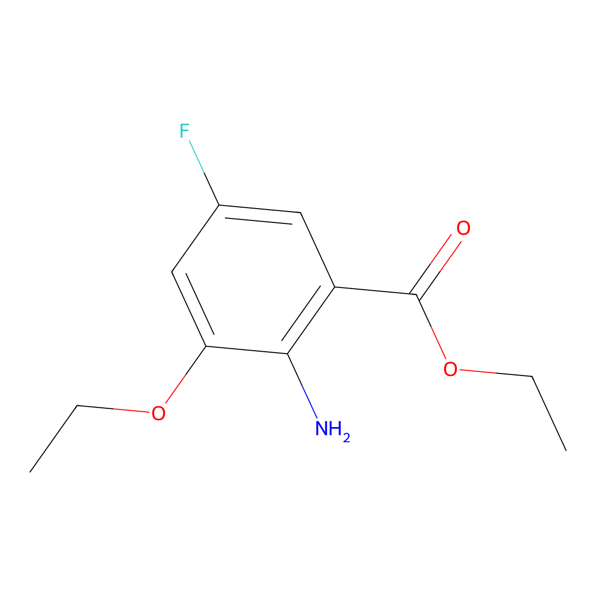 Ethyl 2-amino-3-ethoxy-5-fluorobenzoate molecular structure, CAS 1354963-63-5