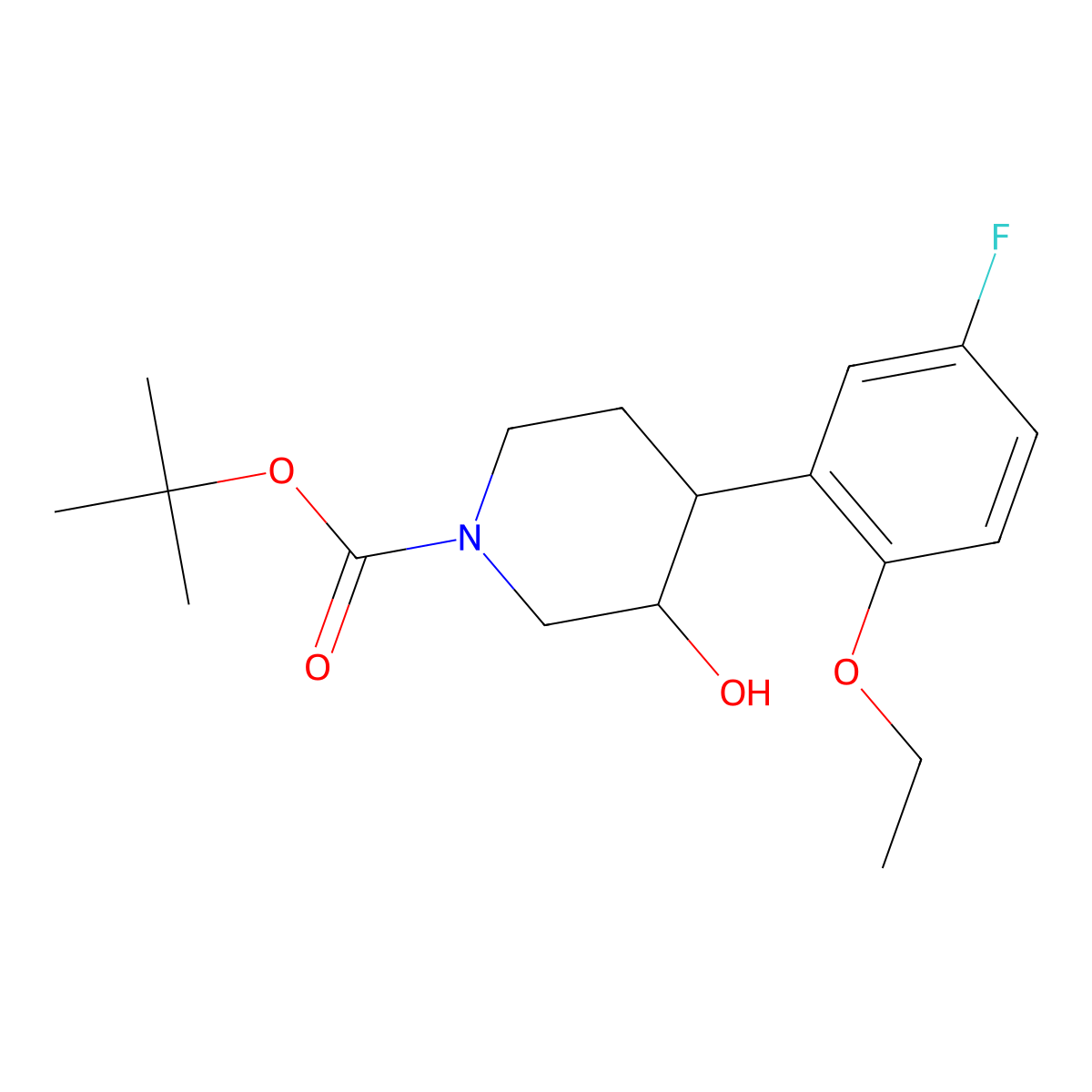 Tert-butyl 4-(2-ethoxy-5-fluorophenyl)-3-hydroxypiperidine-1-carboxylate molecular structure, CAS 1354963-64-6
