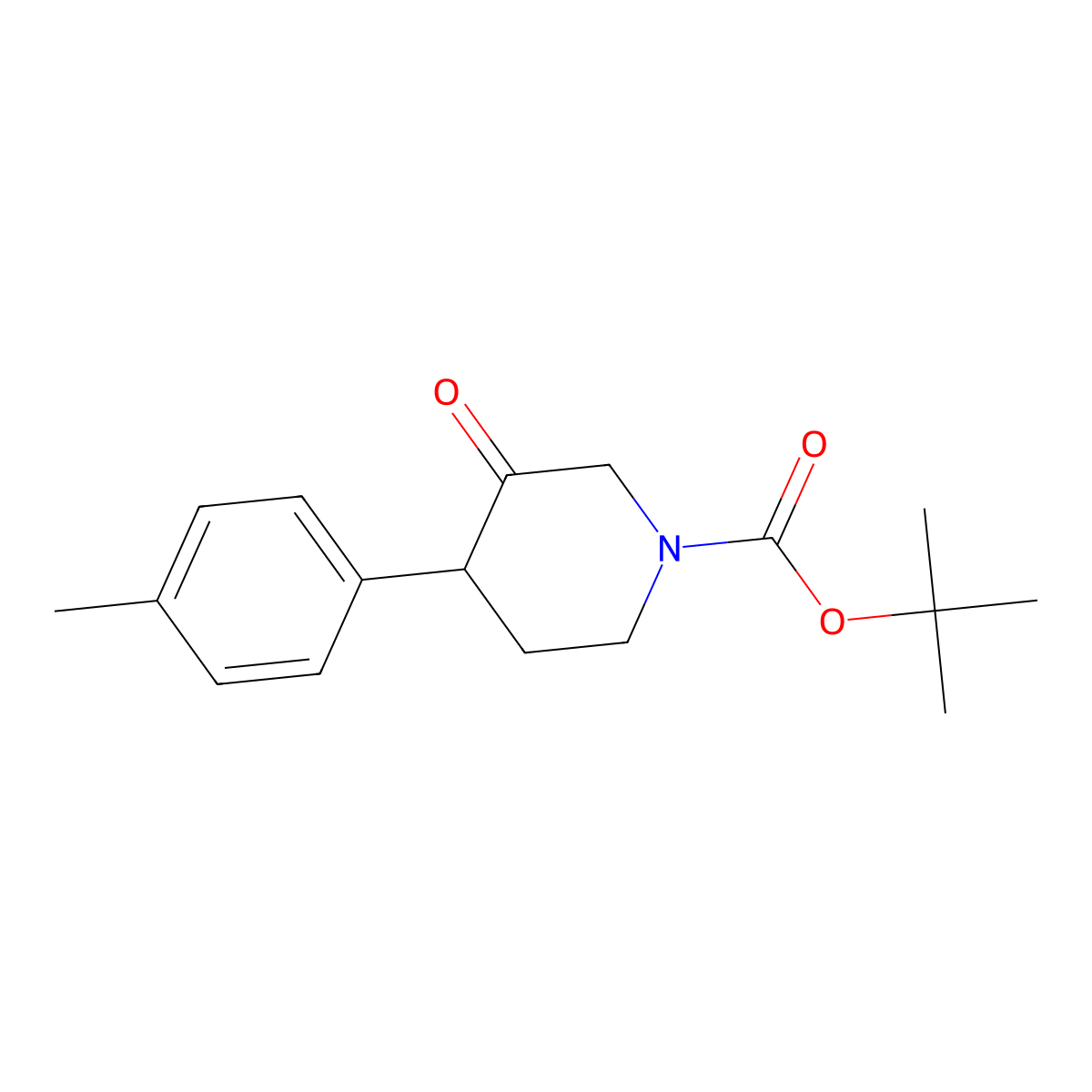Tert-butyl 4-(4-methylphenyl)-3-oxopiperidine-1-carboxylate molecular structure, CAS 1354963-65-7