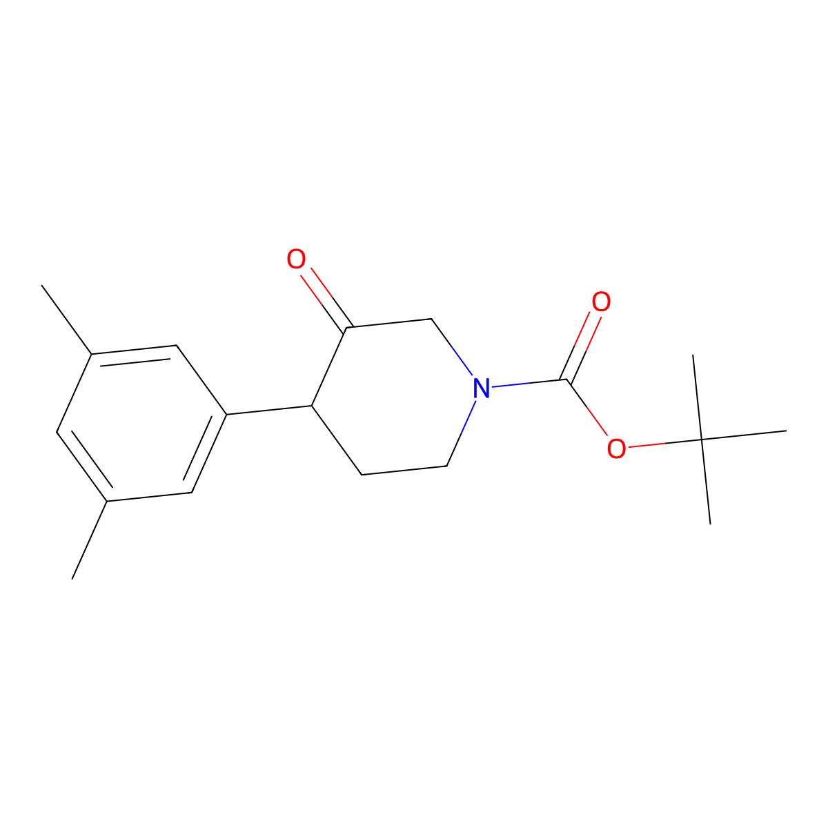 Tert-butyl 4-(3,5-dimethylphenyl)-3-oxopiperidine-1-carboxylate molecular structure, CAS 1354963-67-9