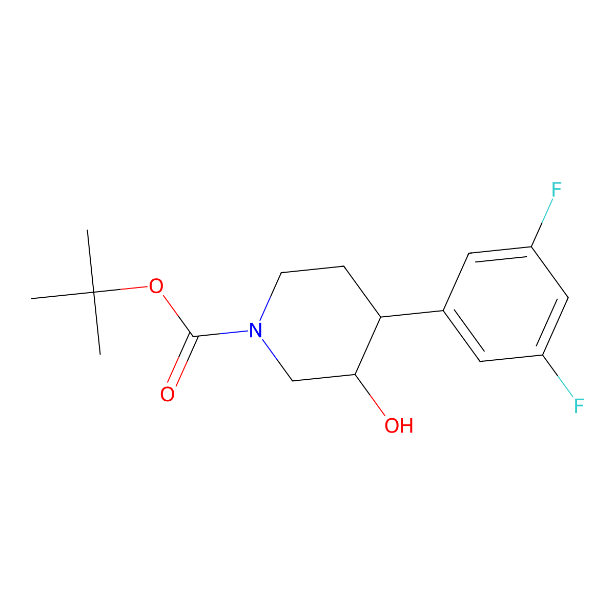 Tert-butyl 4-(3,5-difluorophenyl)-3-hydroxypiperidine-1-carboxylate molecular structure, CAS 1354963-68-0