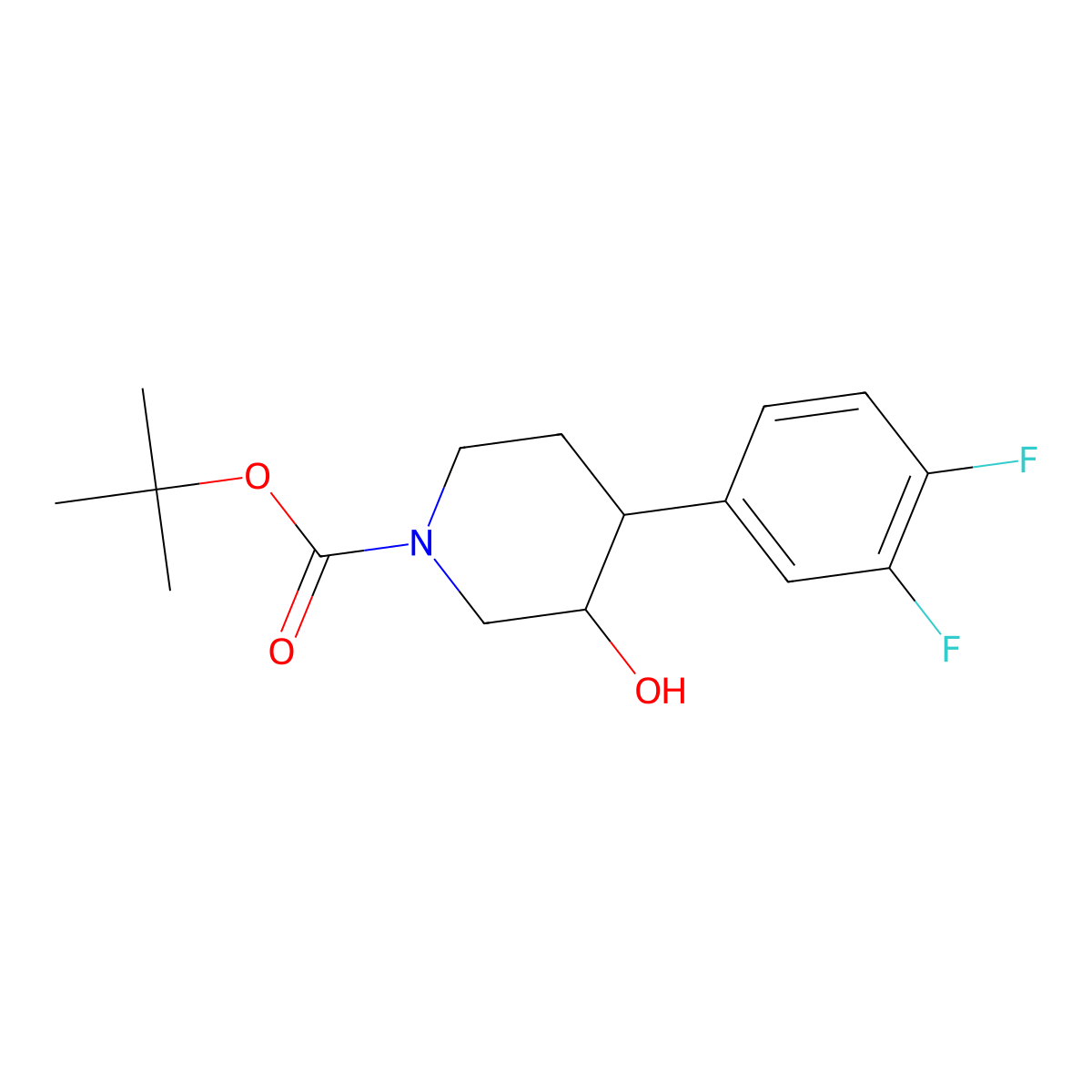 Tert-butyl 4-(3,4-difluorophenyl)-3-hydroxypiperidine-1-carboxylate molecular structure, CAS 1354963-69-1