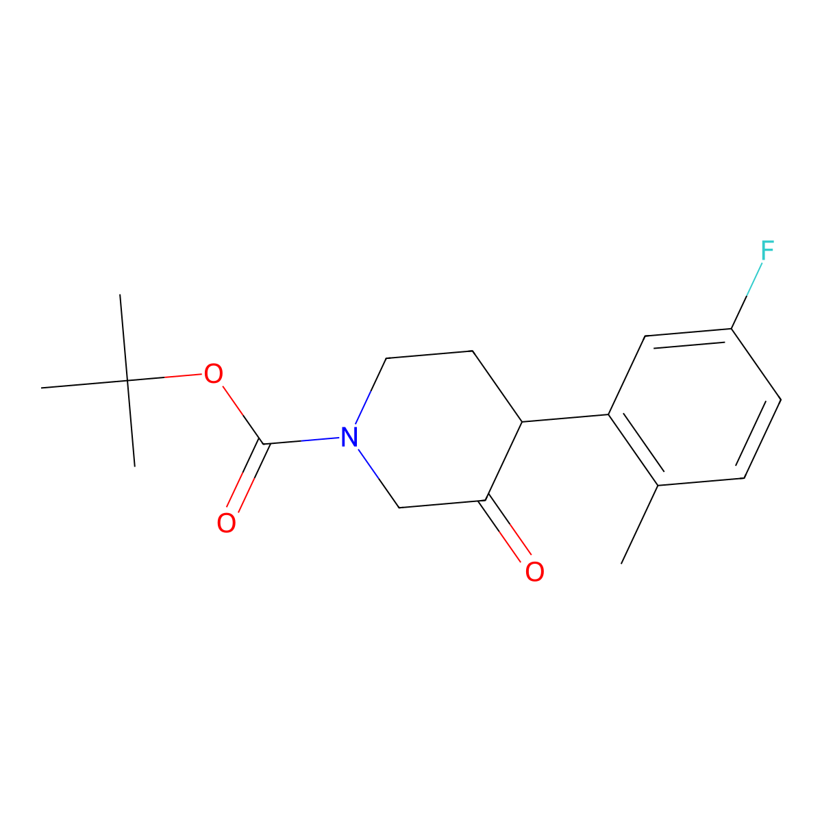 Tert-butyl 4-(5-fluoro-2-methylphenyl)-3-oxopiperidine-1-carboxylate molecular structure, CAS 1354963-70-4