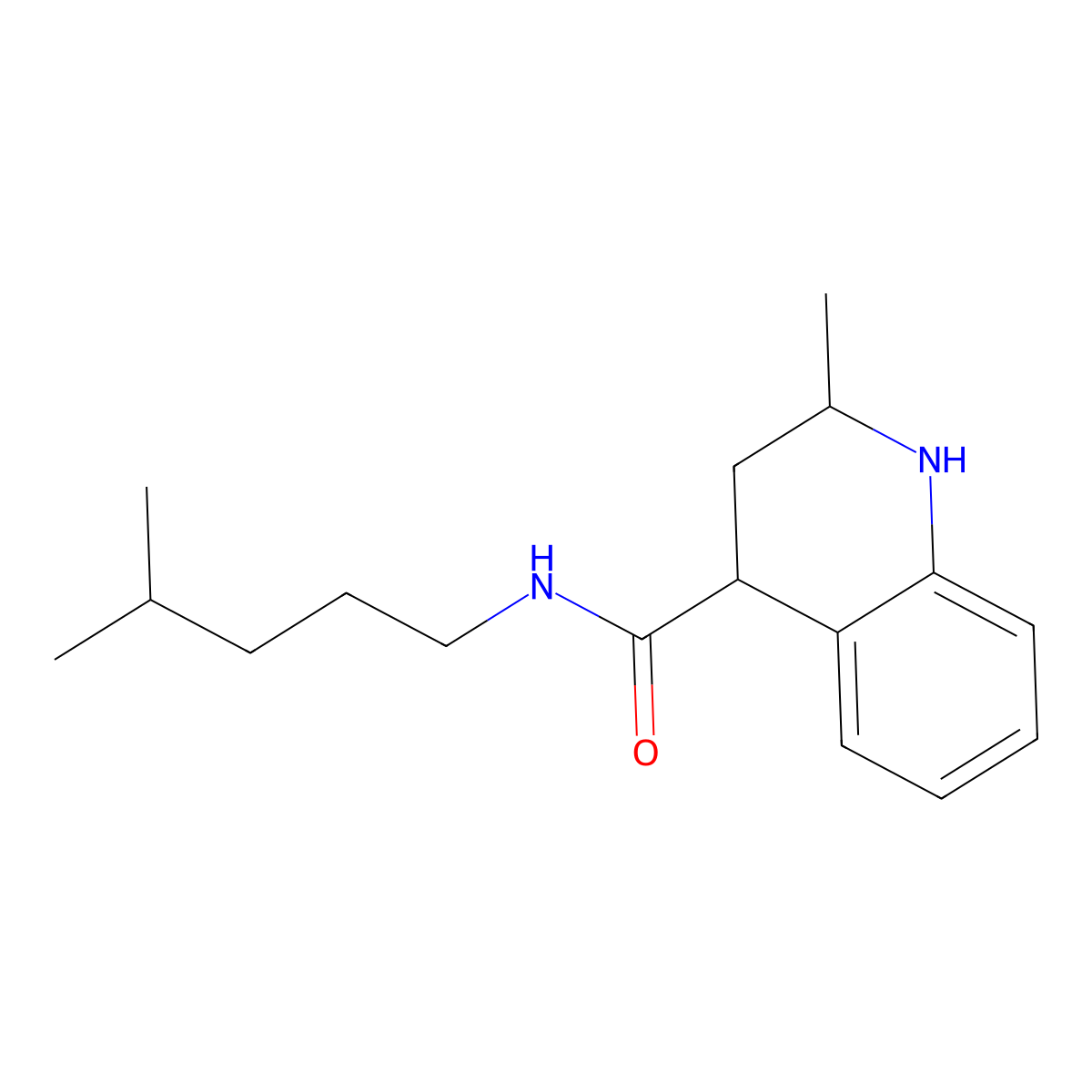 2-methyl-N-(4-methylpentyl)-1,2,3,4-tetrahydroquinoline-4-carboxamide molecular structure, CAS 1354963-73-7