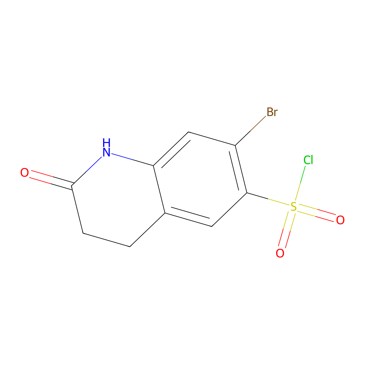 7-Bromo-2-oxo-1,2,3,4-tetrahydroquinoline-6-sulfonyl chloride molecular structure, CAS 1354963-74-8