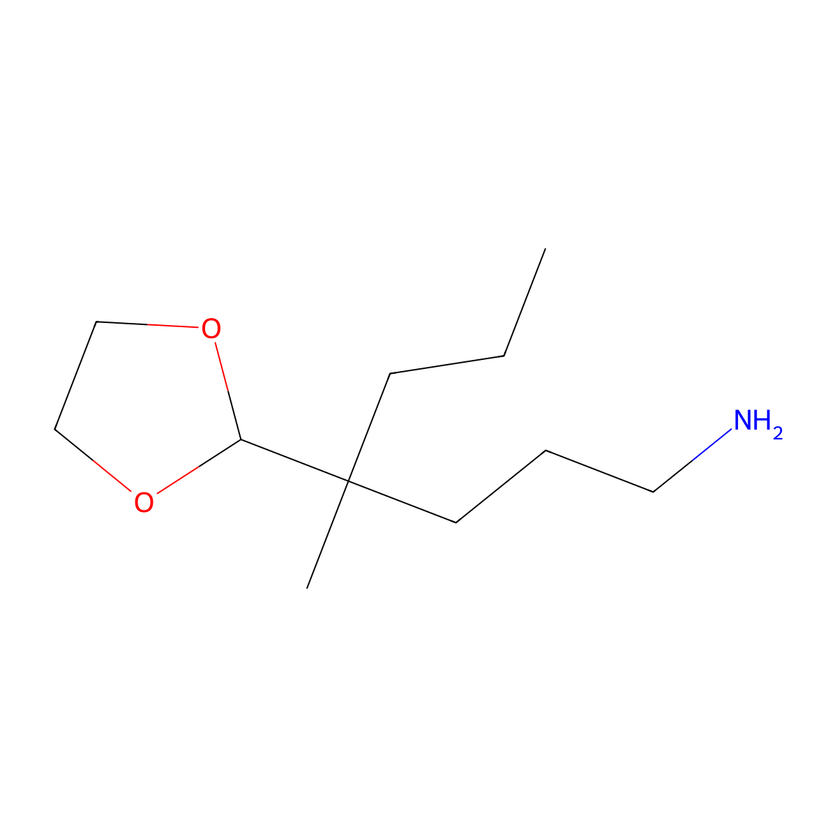 4-(1,3-Dioxolan-2-yl)-4-methylheptan-1-amine molecular structure, CAS 1354963-75-9