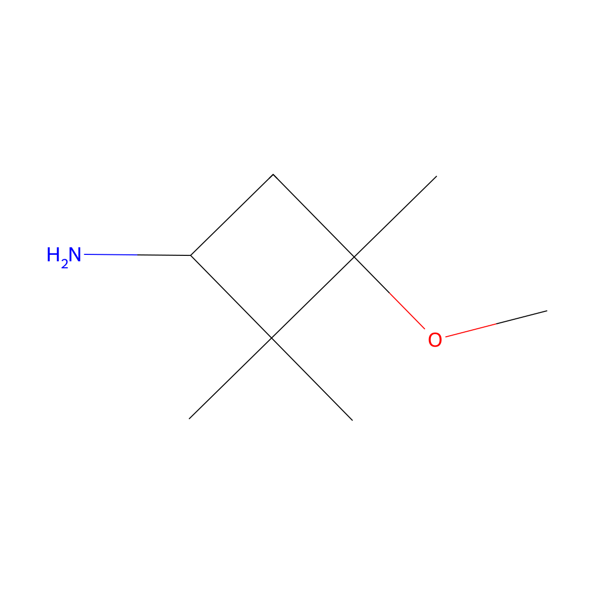 3-Methoxy-2,2,3-trimethylcyclobutan-1-amine molecular structure, CAS 1354963-76-0