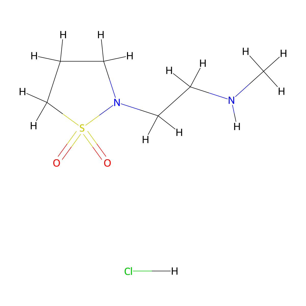 2-[2-(Methylamino)ethyl]-1,2-thiazolidine-1,1-dione hydrochloride molecular structure, CAS 1354963-77-1