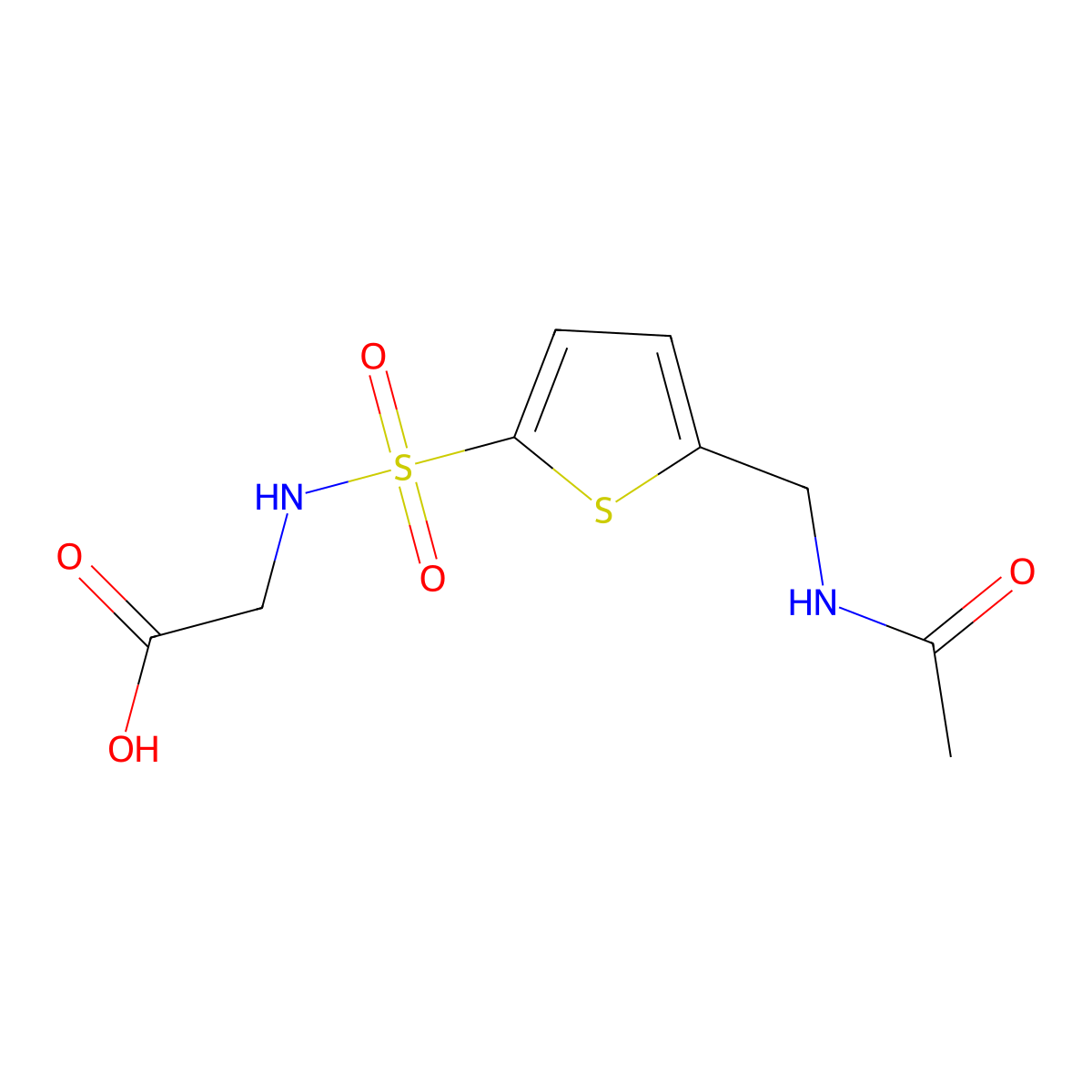 2-[5-(Acetamidomethyl)thiophene-2-sulfonamido]acetic acid molecular structure, CAS 1354963-78-2