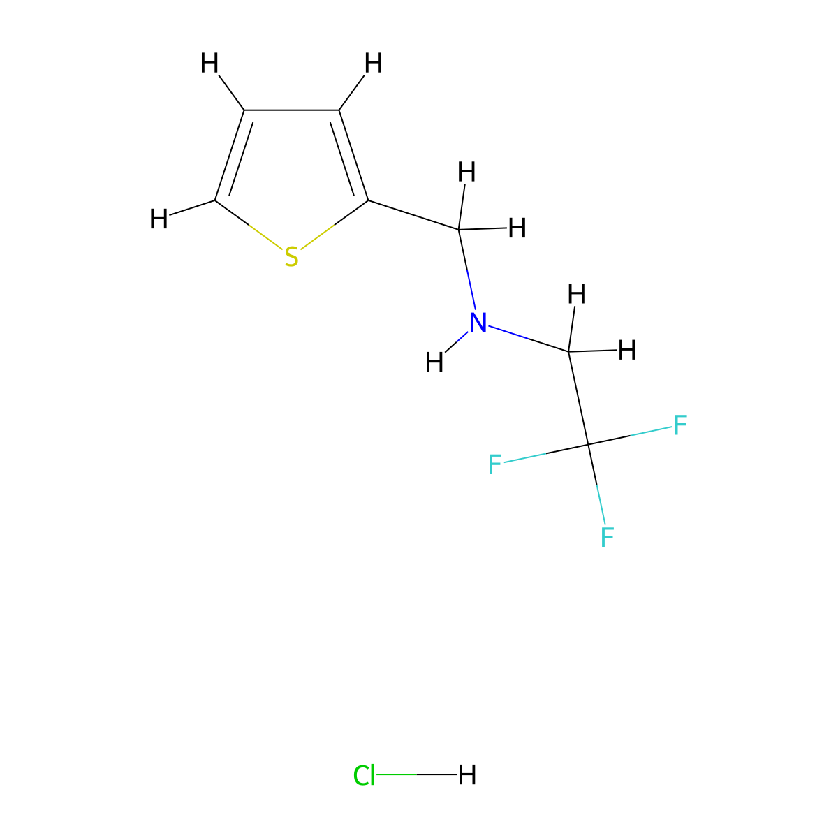 (Thiophen-2-ylmethyl)(2,2,2-trifluoroethyl)amine hydrochloride molecular structure, CAS 1354963-79-3