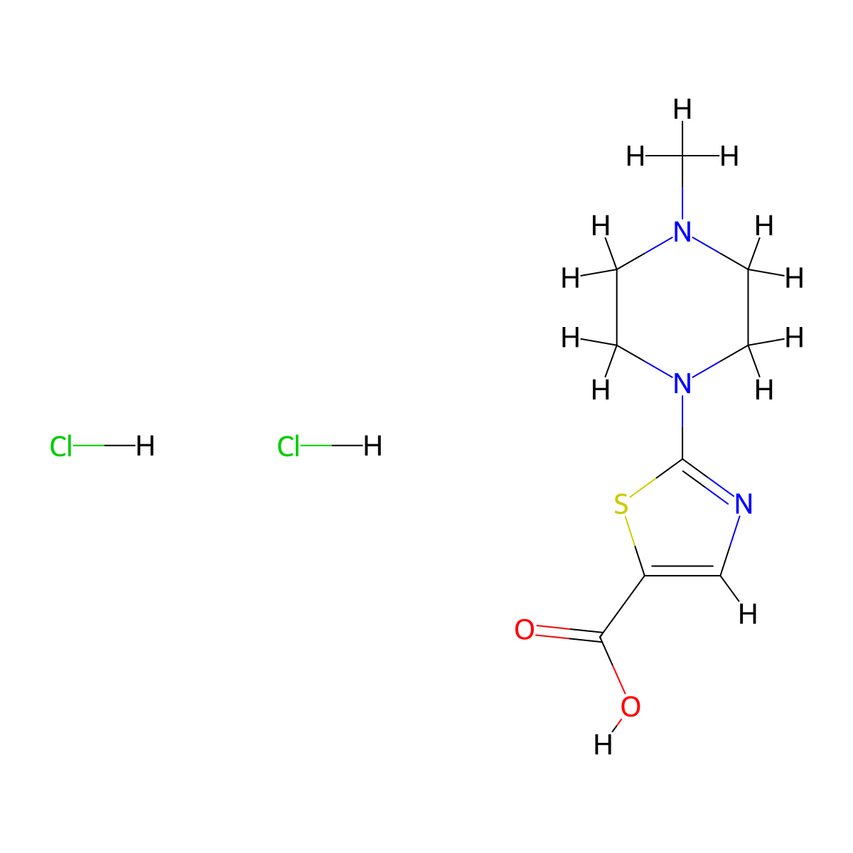 2-(4-Methylpiperazin-1-yl)-1,3-thiazole-5-carboxylic acid dihydrochloride molecular structure, CAS 1354963-80-6