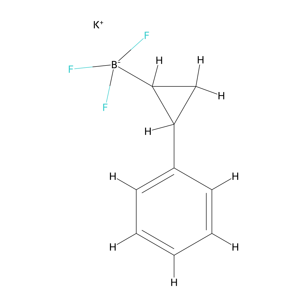 Potassium trifluoro(2-phenylcyclopropyl)boranuide molecular structure, CAS 1354966-33-8