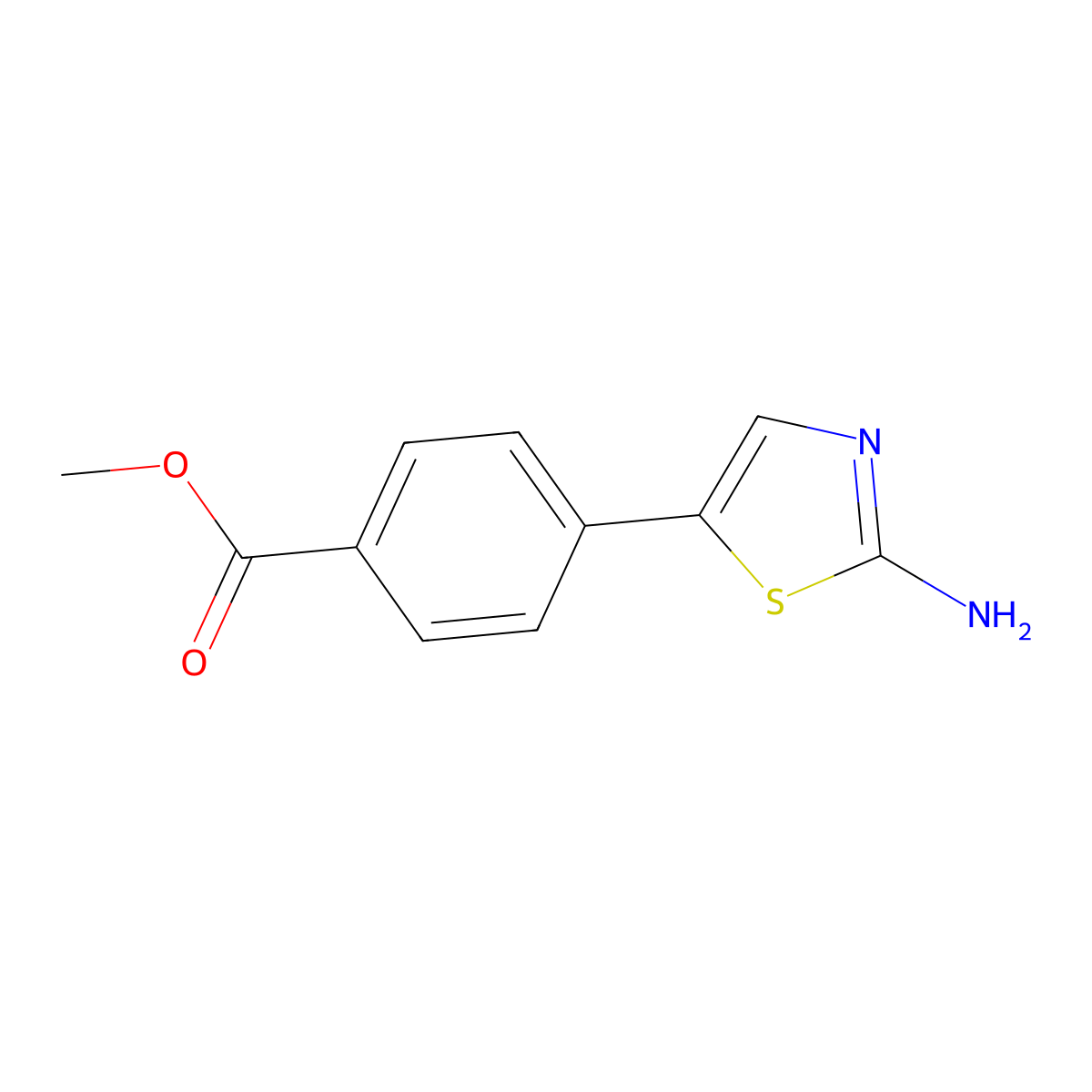 Methyl 4-(2-aminothiazol-5-YL)benzoate molecular structure, CAS 1354970-25-4