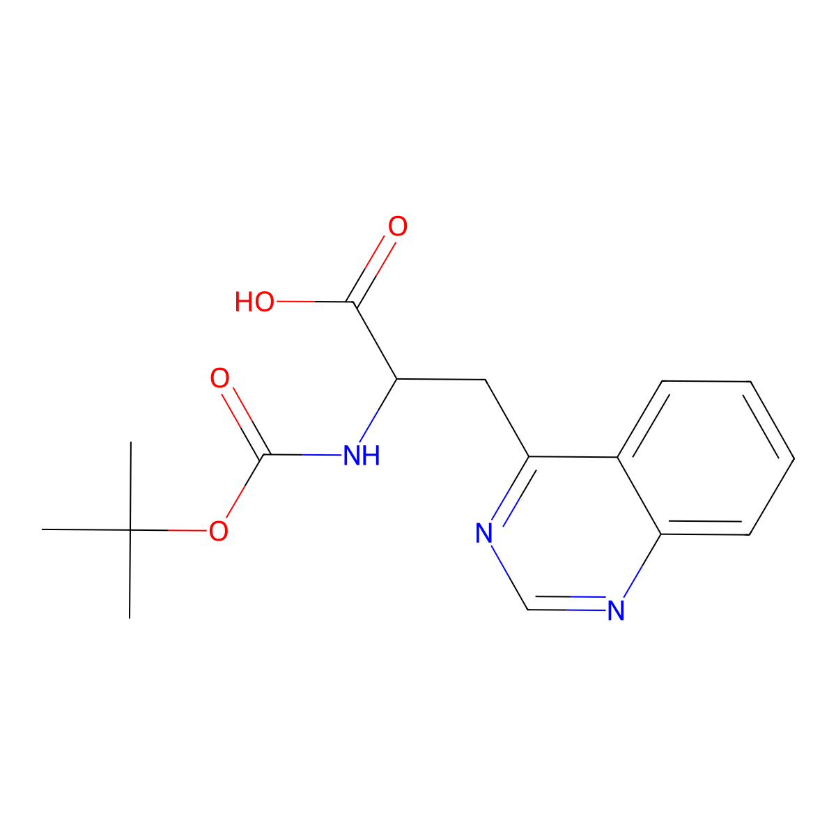 (2R)-2-{[(tert-butoxy)carbonyl]amino}-3-(quinazolin-4-yl)propanoic acid molecular structure, CAS 1354970-42-5