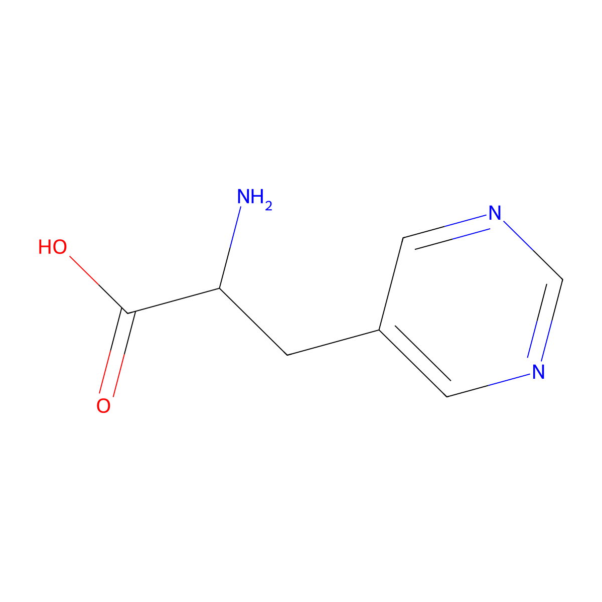 (2R)-2-amino-3-(pyrimidin-5-yl)propanoic acid molecular structure, CAS 1354970-43-6