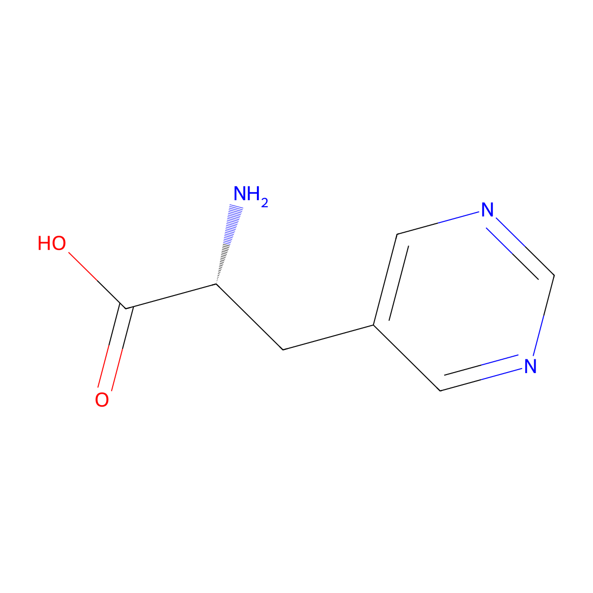 (2R)-2-amino-3-(pyrimidin-5-yl)propanoic acid molecular structure, CAS 1354970-43-6