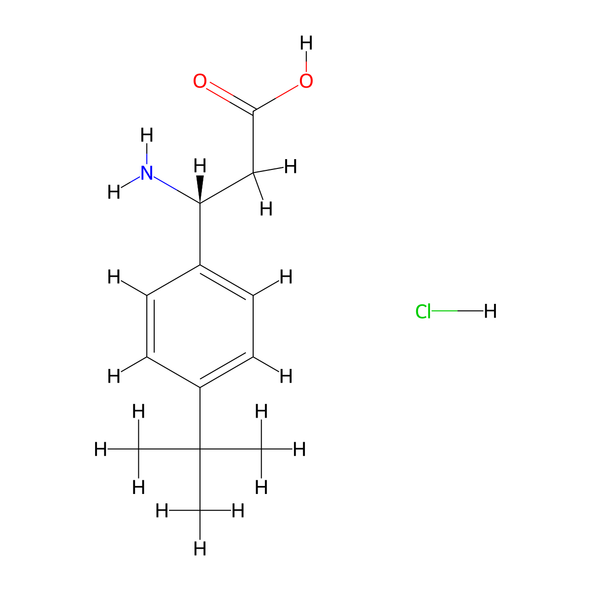 (3R)-3-amino-3-(4-tert-butylphenyl)propanoic acid hydrochloride molecular structure, CAS 1354970-45-8
